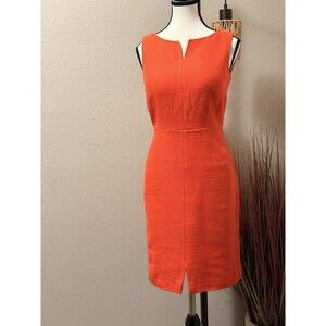 Ann Taylor Dress Orange Tweed Sleeveless Lined Sheath Size 0 NWT ($179)